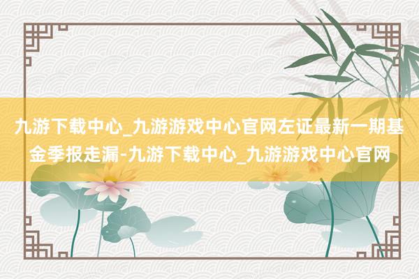 九游下载中心_九游游戏中心官网左证最新一期基金季报走漏-九游下载中心_九游游戏中心官网